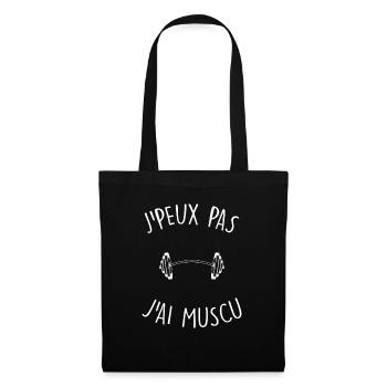 J'peux pas j'ai muscu - Sac en tissu - noir - Devant