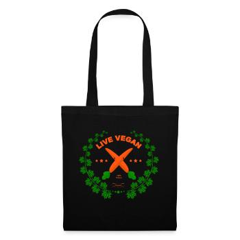 La vie végétalien 100% Nature - Sac en tissu - noir - Devant