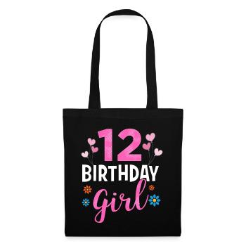 Birthday Girl - 12 years old - Tote Bag - black - Front