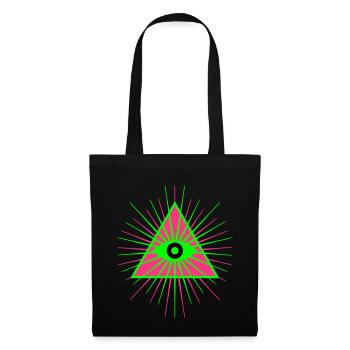 65 Yeux omniprésents de Dieu Triangle Rayonnes - Sac en tissu - noir - Devant