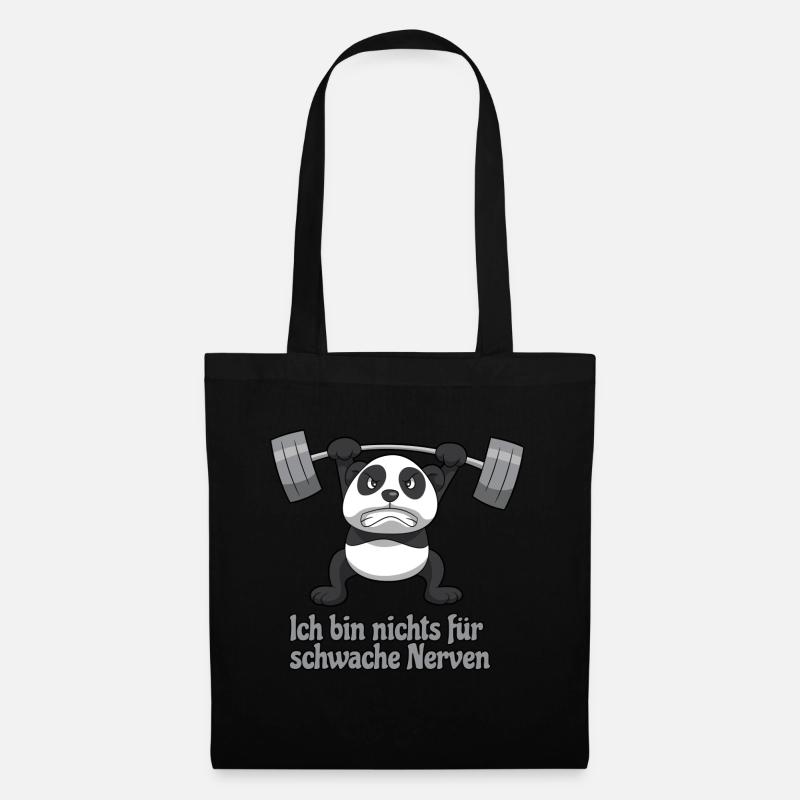 Panda Gym - Stoffbeutel - Schwarz