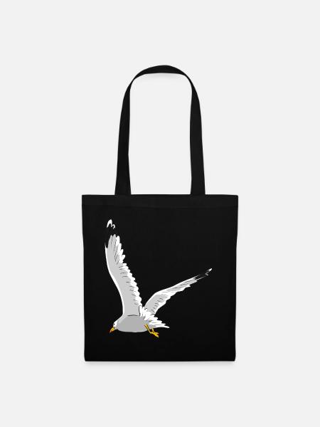 Mouette en vol - Sac en tissu - noir
