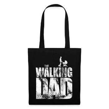 Walking Dad – Lustige Sprüche, Geschenk für Väter - Stoffbeutel - Schwarz - Vorne