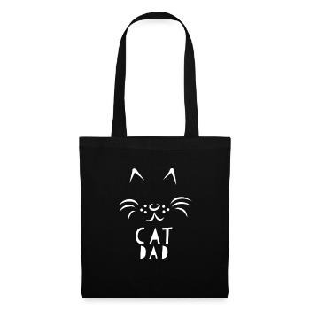 Chat papa chat - Sac en tissu - noir - Devant