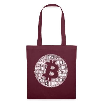 Bitcoin LOGO BTC BUBBLE pour tous les amateurs de crypto - Sac en tissu - bordeaux - Devant