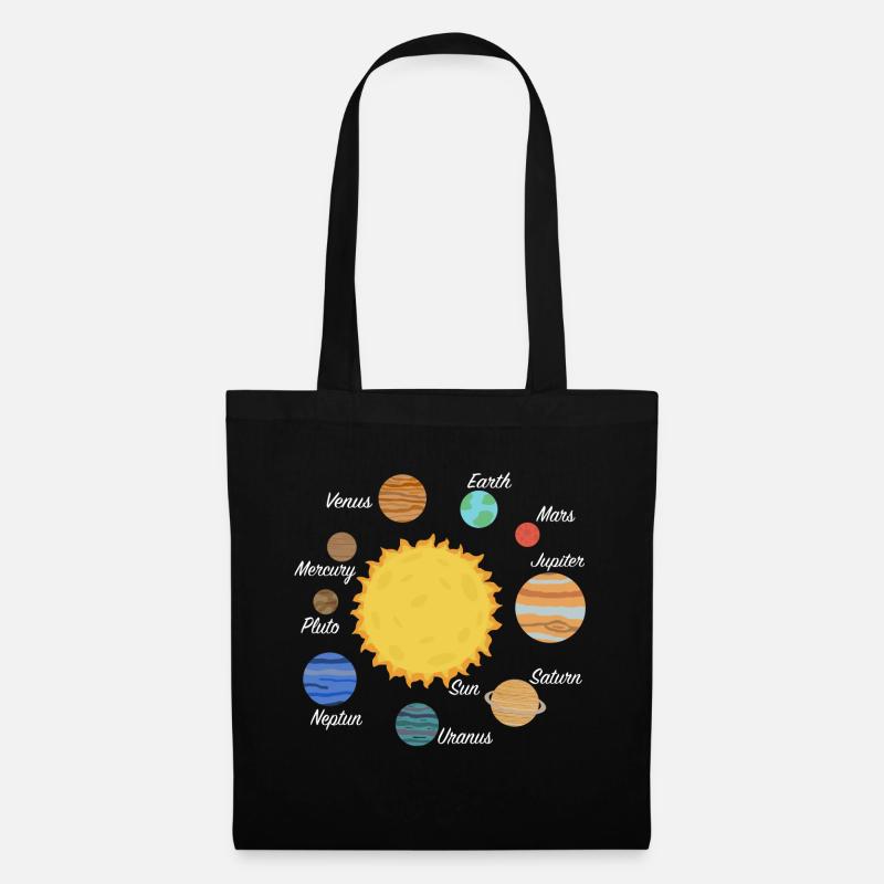 Sonnensystem Planeten Geschenk - Stoffbeutel - Schwarz