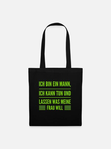 meine Frau hat die Hosen an - Stoffbeutel - Schwarz