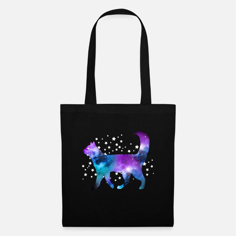 Cat space stars - Tote Bag - black