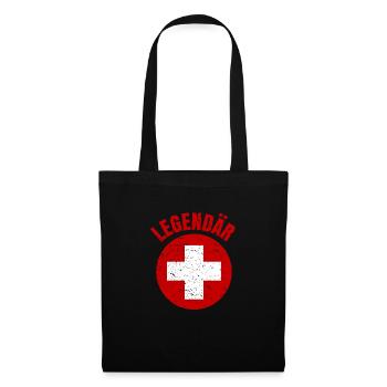 Legendär Spruch Kreuz Rote T-Shirt Pfleger Shirt - Stoffbeutel - Schwarz - Vorne
