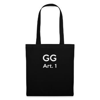 GG Art 1. Grundgesetz - Stoffbeutel - Schwarz - Vorne