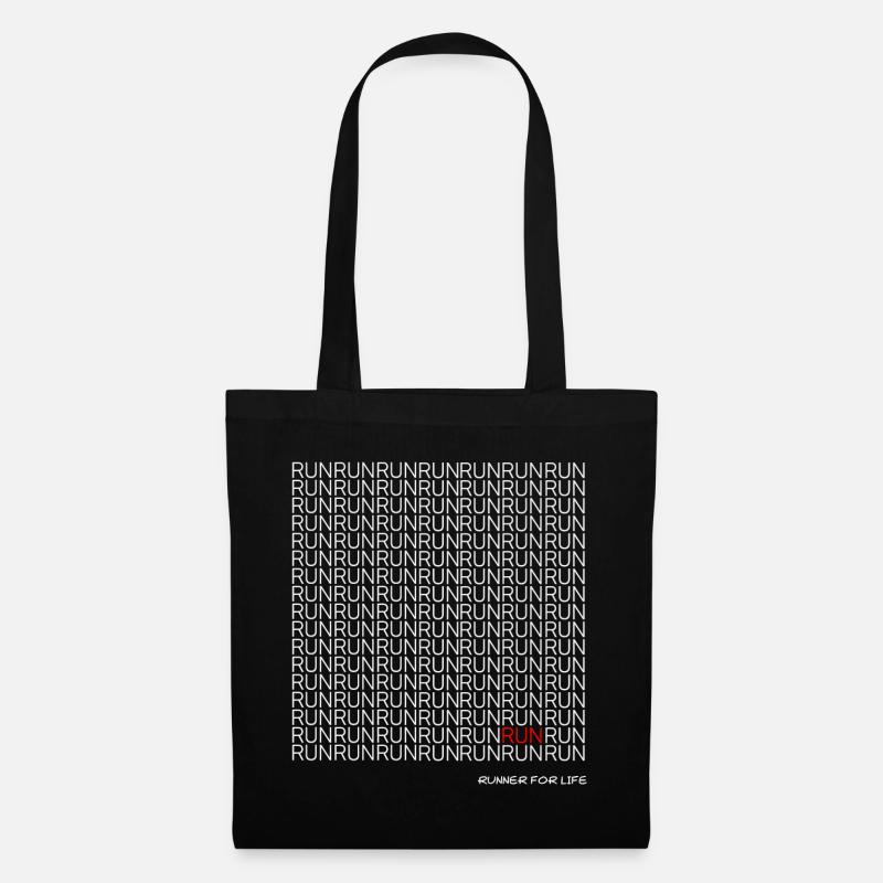 Courir Courir Motif de course avec accent rouge - Sac en tissu - noir