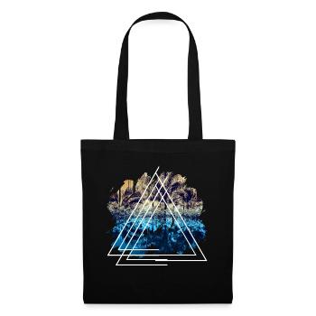 Cadeau de forme triangulaire de paysage de vacances - Sac en tissu - noir - Devant