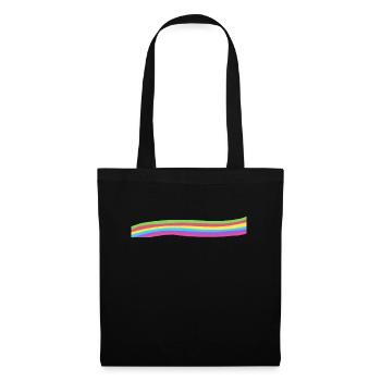 Rainbow couleurs vague décoration cadeau votre texte - Sac en tissu - noir - Devant
