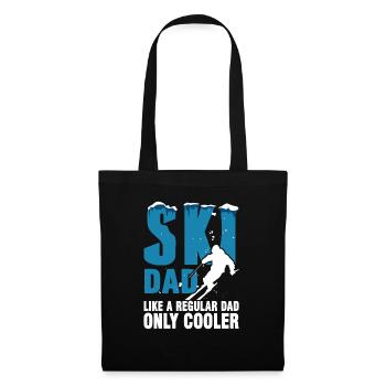 Ski Skifahrer Skifahren Dad Vatertag Geschenk - Stoffbeutel - Schwarz - Vorne