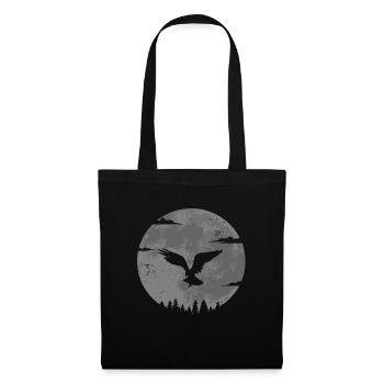Falke Greifvogel Falkner Falknerei Beizjagd Mond - Stoffbeutel - Schwarz - Vorne
