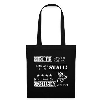 Pferde Reiten T-Shirt Pferdespruch - Stoffbeutel - Schwarz - Vorne