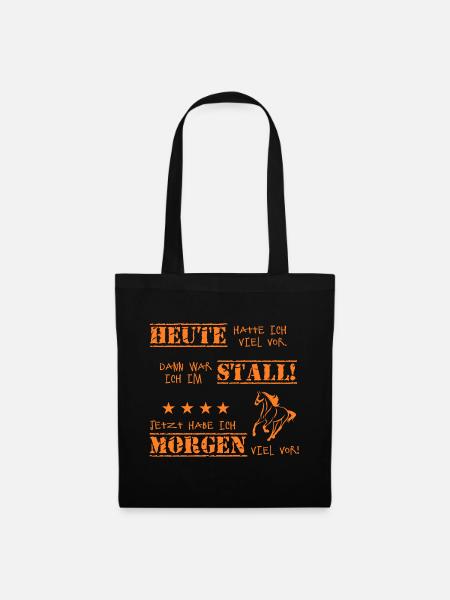 Pferdesprüche Lustiger Pferdespruch T-Shirt - Stoffbeutel - Schwarz