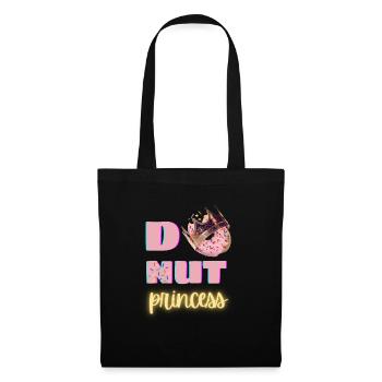 Donut Princess Funny Foodie Shirt Chocolate - Tote Bag - black - Front