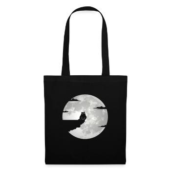 Cat Cats Kitten Cat Motif House Cat Moon - Tote Bag - black - Front