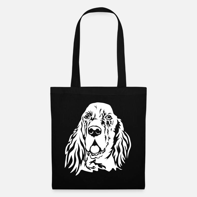 English Setter Kopf "Black Edition" - Stoffbeutel - Schwarz