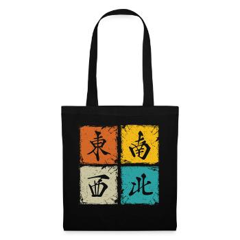 Four winds retro squares cool mahjong gift - Tote Bag - black - Front