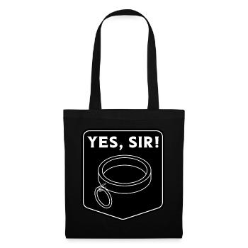 Yes Sir - BDSM Halsband Bondage - Sub Geschenk - Stoffbeutel - Schwarz - Vorne