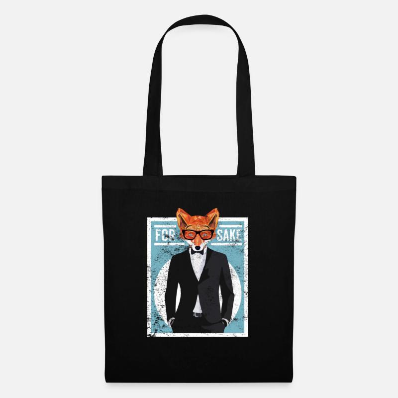 Fox Animal Abstract - Tote Bag - black