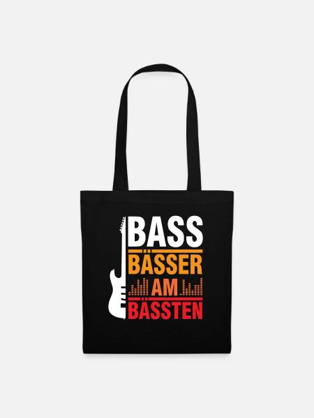 Bass Bassist Musiker Bassgitarre Gitarre - Stoffbeutel - Schwarz