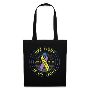 Son combat est ma lutte contre la sensibilisation au cancer de la vessie - Sac en tissu - noir - Devant
