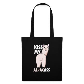 Alpaca cool Lama Kiss My Ass - Tote Bag - black - Front