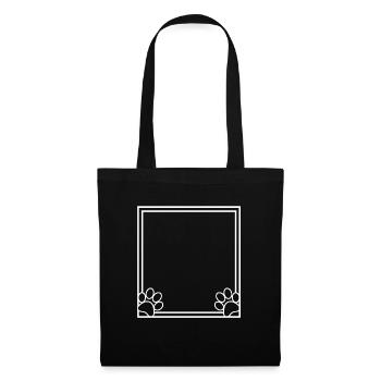 patauts de chien fond cadre chien décor - Sac en tissu - noir - Devant