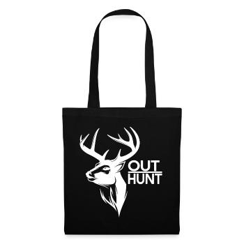 Hirschsilhouette Outdoor Jagddesign - Stoffbeutel - Schwarz - Vorne