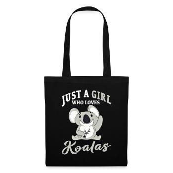 juste une fille qui aime les koalas. Koala. Fluffel - Sac en tissu - noir - Devant