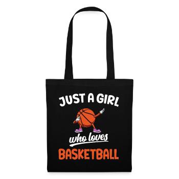 Fille Qui Aime Le Basket Joueuse Basketteuse - Sac en tissu - noir - Devant