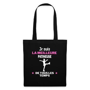 Je suis la meilleure patineuse - Sac en tissu - noir - Devant