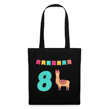 Drôle lama Alpaga 8ème anniversaire - Sac en tissu - noir - Devant
