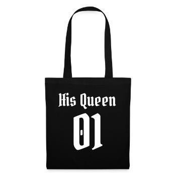 His Queen 01 reine copine femme fiancée couple - Sac en tissu - noir - Devant