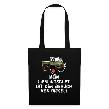 Mein Lieblingsduft ist Diesel! Unimog - Oldtimer - Stoffbeutel - Schwarz - Vorne