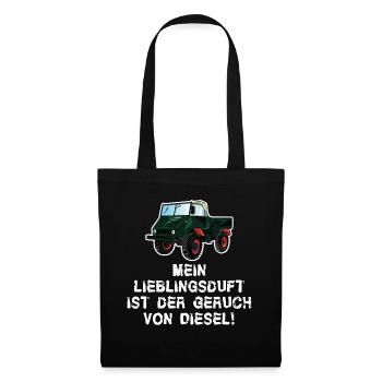 Mein Lieblingsduft ist Diesel! Unimog - Oldtimer - Stoffbeutel - Schwarz - Vorne