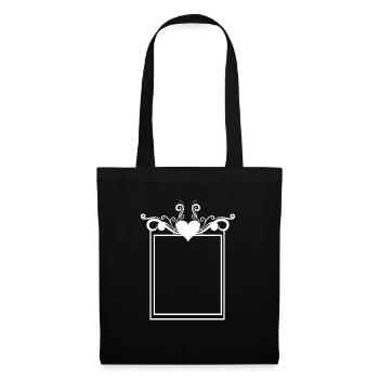 Rectangular frame heart playful line - Tote Bag - black - Front