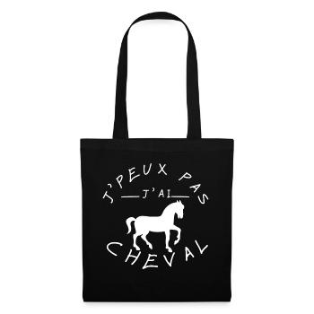 J’peux pas j’ai Cheval Equitation Poney - Sac en tissu - noir - Devant
