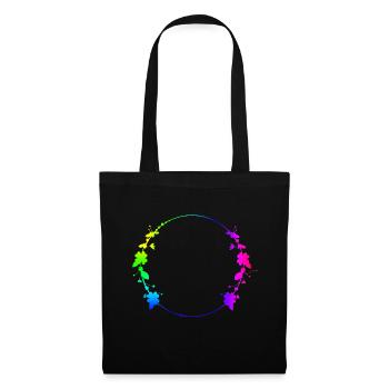 Colorful frame with flowers - Tote Bag - black - Front