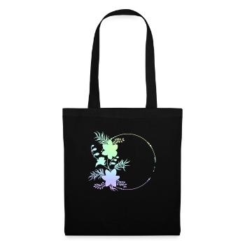 Circular frame flowers ornaments - Tote Bag - black - Front