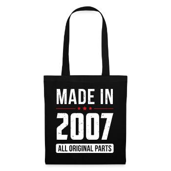 Made In 2007 - All Original Parts - Birthday - Tote Bag - black - Front