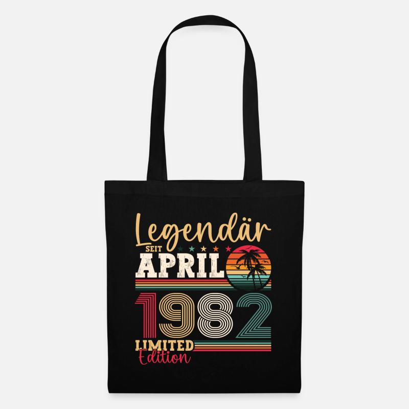 Legendär April 1982 41. Geburtstag Geschenk Herren - Stoffbeutel - Schwarz