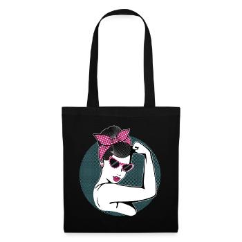 Rockabilly Girl - Stoffbeutel - Schwarz - Vorne