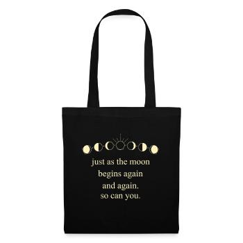 La Lune Inspire Dicton Univers Motivation - Sac en tissu - noir - Devant