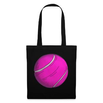 Autocollant de balle de tennis Rose Joueur de tennis - Sac en tissu - noir - Devant