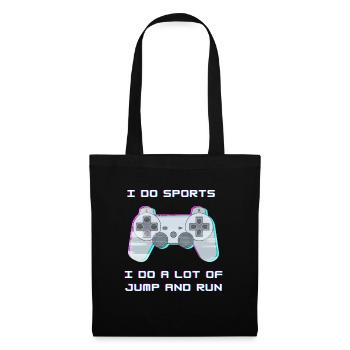Drôle de jeu disant Gamer Jump and Run Sport - Sac en tissu - noir - Devant