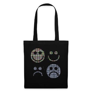 Visages heureux et tristes - Sac en tissu - noir - Devant
